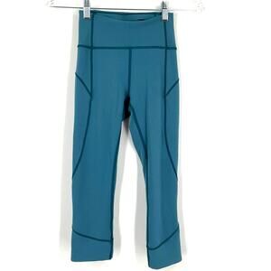 Lululemon In Movement Crop Everluxe 19" Pacific Teal Size 2